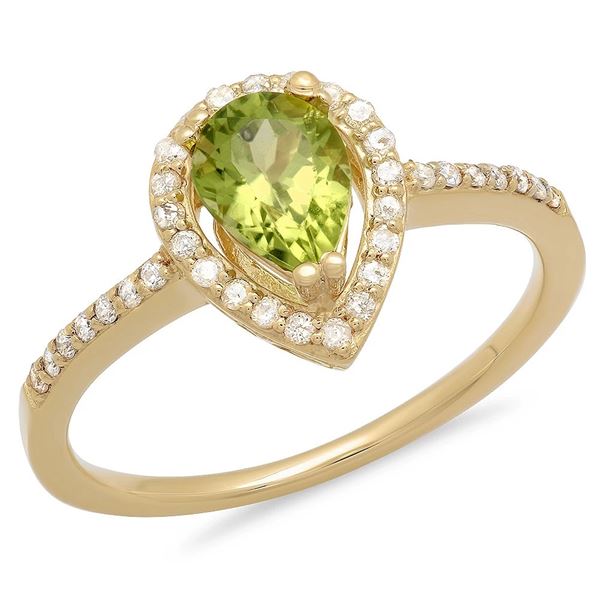 0.76ct Peridot 14 K Yellow  Gold Ring