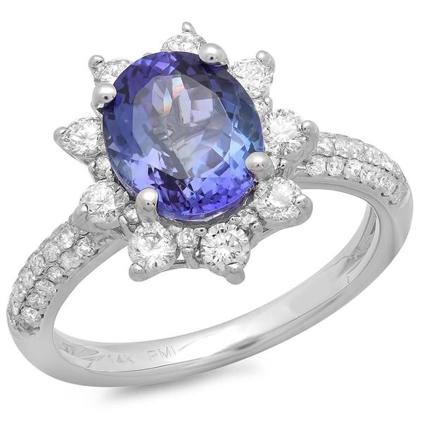 2.54ct Tanzanite 14 K White Gold Ring