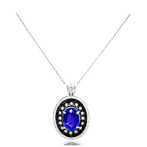 10.46ct Tanzanite 14K White Gold Pendant