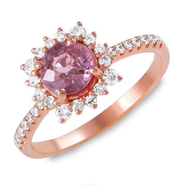 0.9ct Pink Sapphire 14 K Rose Gold Ring