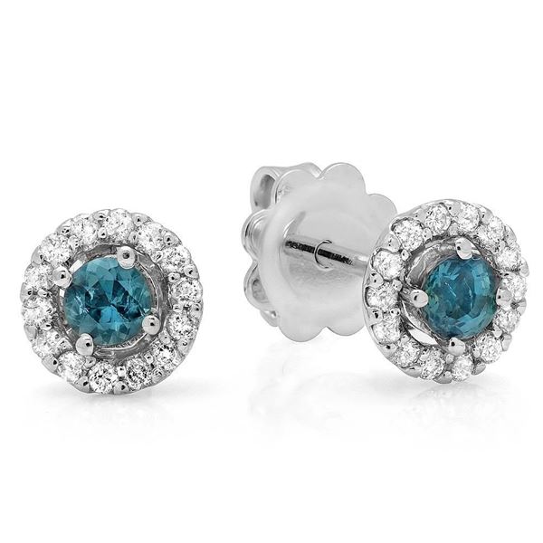 0.41ct Grossularite 14 K White Gold Earrings