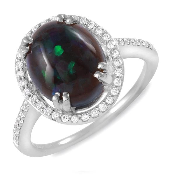 2.15ct Opal 14 K White  Gold Ring