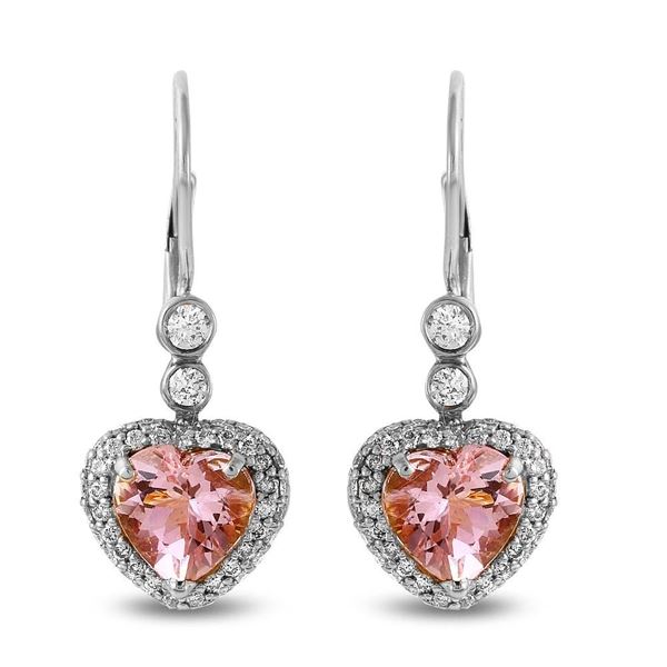 2.94ct Morganite 14 K White Gold Earrings