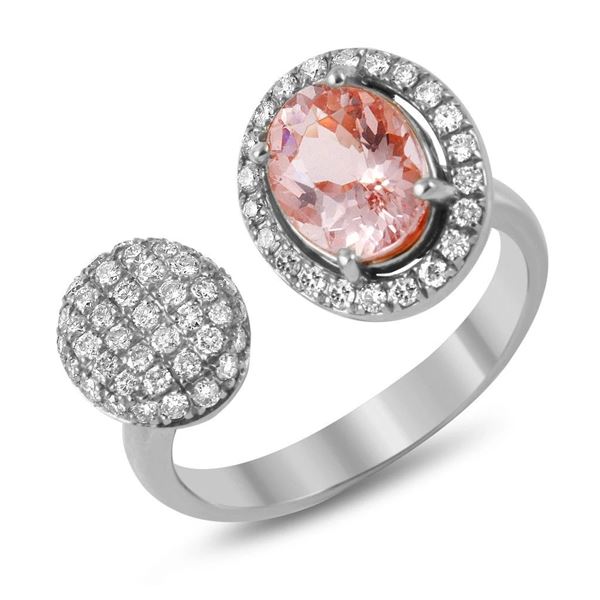 1.38ct Morganite 14 K White Gold Ring