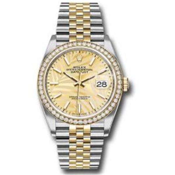 Rolex 36MM Datejust SS/YG With Diamond Bezel Model # 126283RBR