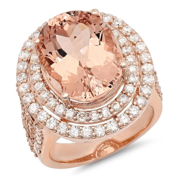 10.99ct Morganite 14 K Rose Gold Ring