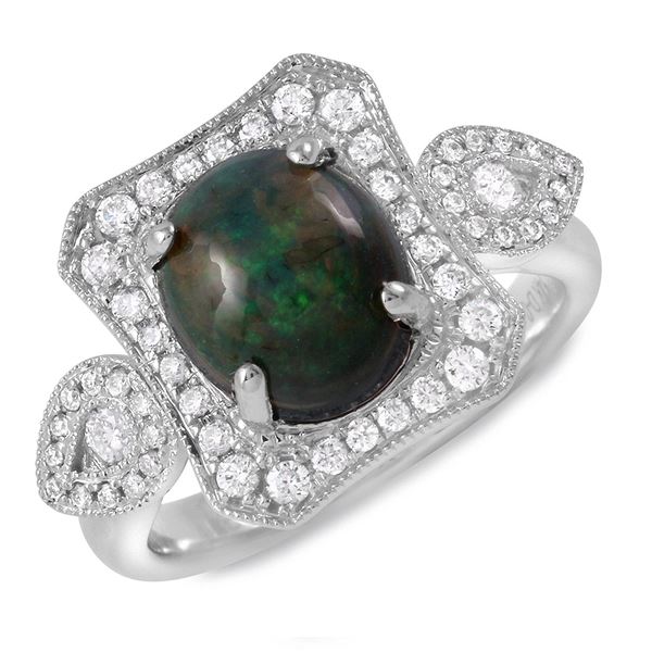 1.53ct Opal 14 K White  Gold Ring