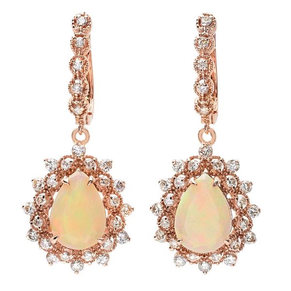 4.3ct Opal 14 K Rose Gold Earrings