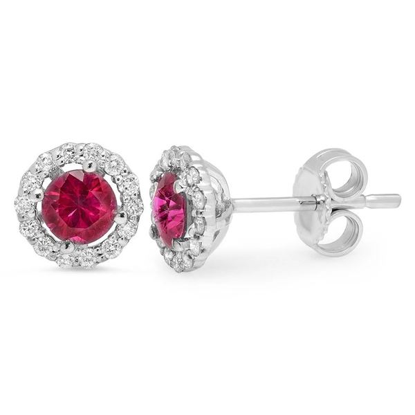 0.9ct Ruby 14 K White Gold Earrings