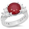 Image 1 : 4.93ct Ruby 14 K White Gold Ring