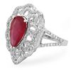 Image 2 : 3.29ct Ruby 14 K White Gold Ring