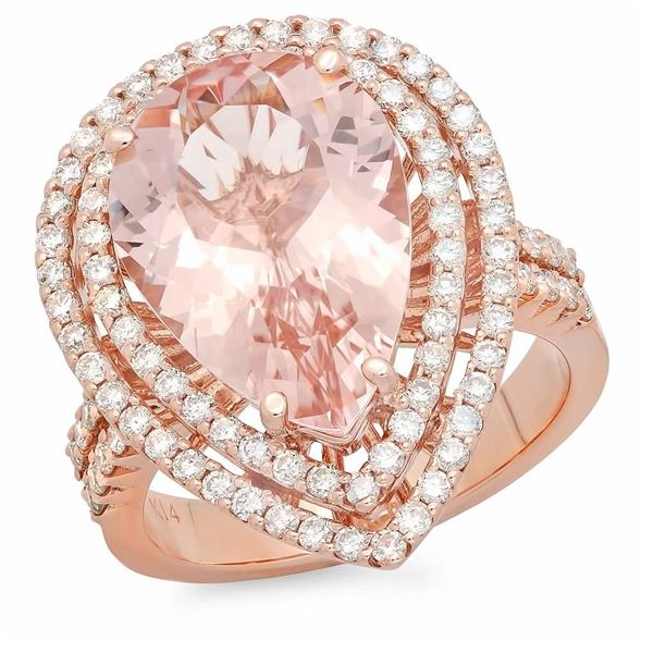 5.71ct Morganite 14 K Rose Gold Ring