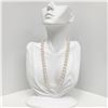 Image 1 : 9-9.5mm Akoya Pink Overtones Round Pearl Necklace with Gold Clasp