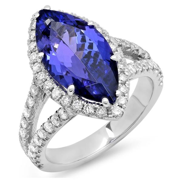 4.49ct Tanzanite 14 K White Gold Ring