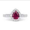 Image 1 : 1ct NATURAL Ruby 18k White Gold Ring