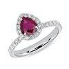 Image 2 : 1ct NATURAL Ruby 18k White Gold Ring