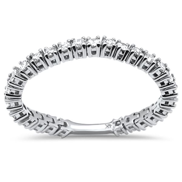 0 .74ct 14K White Gold Diamond Flexible Anniversary Ring Band Size 7