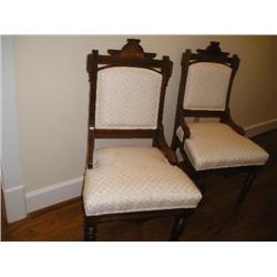 White Victorian chairs