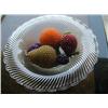 Image 1 : Swirl glass bowl w/beaded fruit