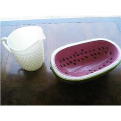 Hobnail pitcher/watermelon bowl