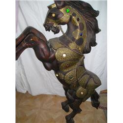 Solid wood horse
