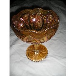 Carnival glass compote