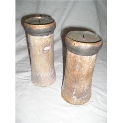 Wood candleholders