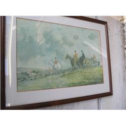 English hunting scene print
