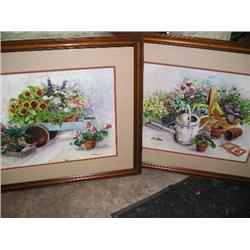Pair of garden prints
