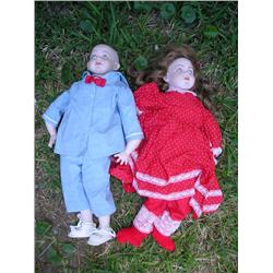 Pair of handmade dolls