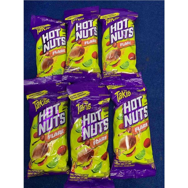 Taki's Hot Nuts-Flare (6 x 90g) Chili Pepper & Lime