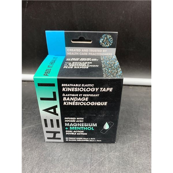 Heali Kinesiology Tape- with Magnesium & Menthol Infused (20 pre-cut strips)