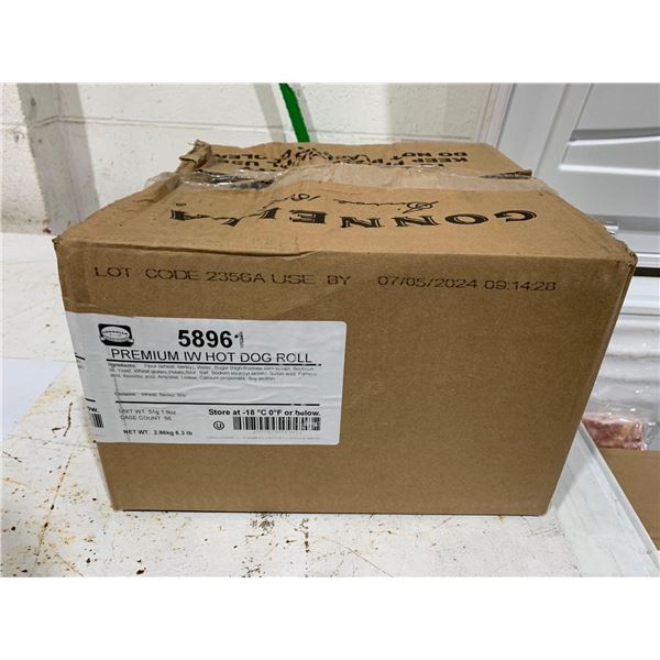 FROZEN - Conella Premium Individually Wrapped White Hot Dog Rolls 56 count