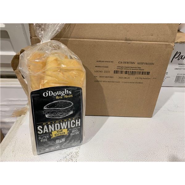 FROZEN - O'Dough's Thins, Gluten Free Sandwich Buns 6x510g