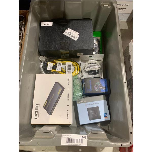 Bin Lot of Assorted Electronics - Bin Included