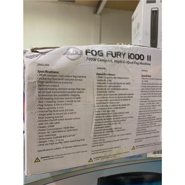 Fog Fury 1000 II 700W Compact, Hight Output Fog Machine