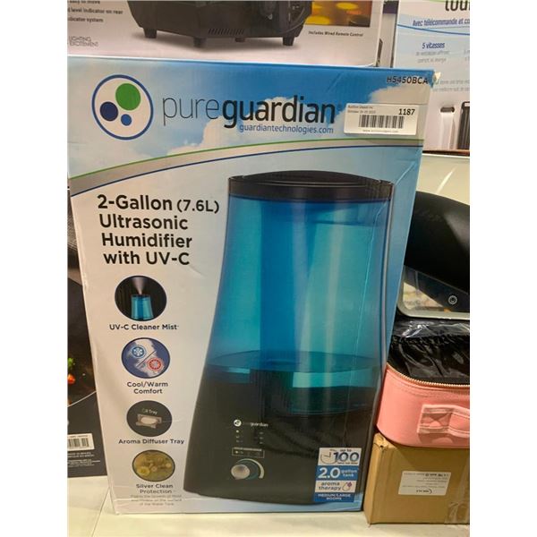 PureGuardian 2-Gallon 7.6L Ultrasonic Humidifier with UV-C