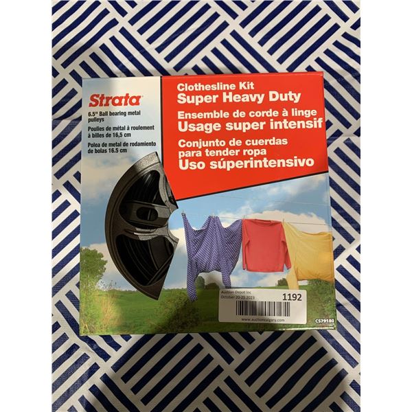 Strata 6.5" Ball Bearing Metal Pulleys Clothes Line Kit Super Heavy Duty
