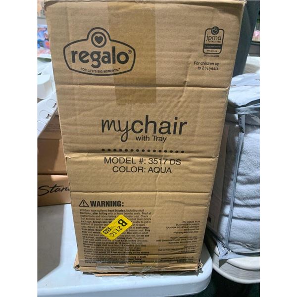 Regalo MyChair with Tray Model 3517DS Aqua  My Chair Portable Folding Booster & Activity Chair