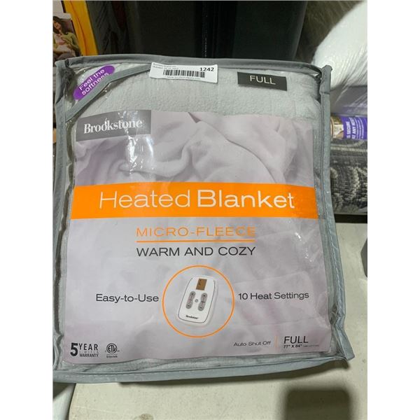 Brookstone Heated Blanket MicroFleece 77"x84"