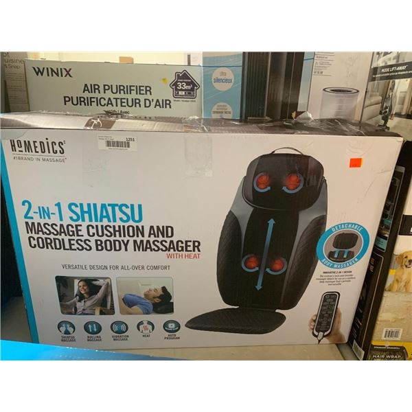 Homedics 2 in 1 Shiatsu Massage Cushion & Cordless Body Massager