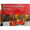 Image 2 : Home Accents Holiday 7ft Lighted Puppy Wagon Scene Airblown Inflatable