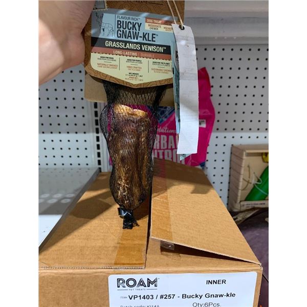 Roam Pet Treats Bucky Gnaw-kle Grassland Venison Box of 6