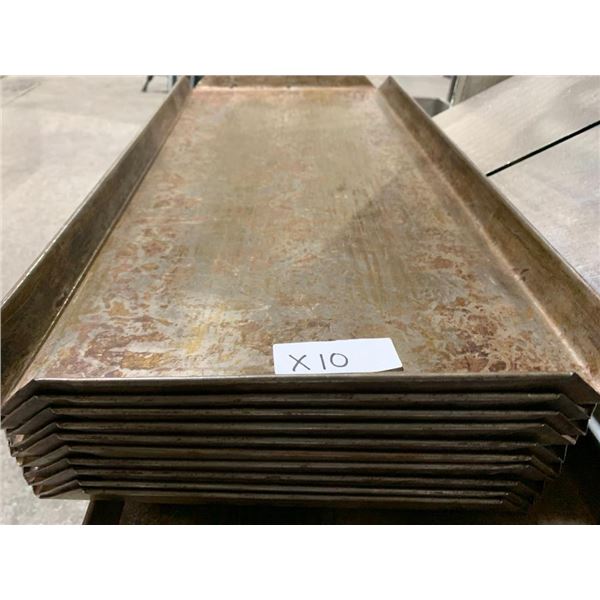 Lot of 10 Stainless Steel Bakery Trays