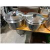 Image 1 : Lot of 2 Metal Large Pots with lids