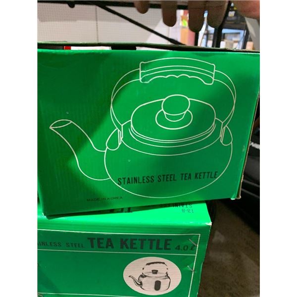 Lot of 3 - Liter Stainless Steel Stovetop Kettles