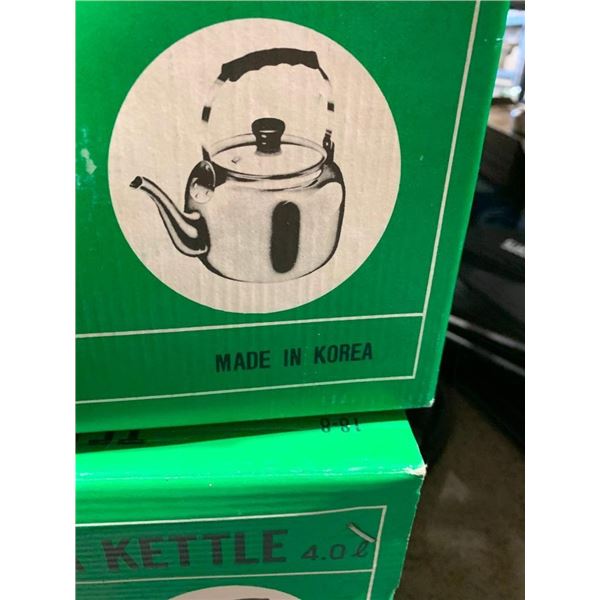 Lot of 3 - Liter Stainless Steel Stovetop Kettles