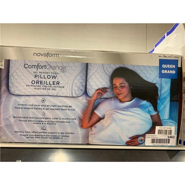 NovaForm Comfort Grande Plus Gel Memory Foam Pillow Queen Size