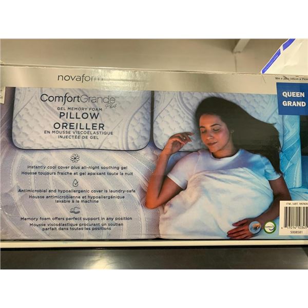 NovaForm Comfort Grande Plus Gel Memory Foam Pillow Queen Size