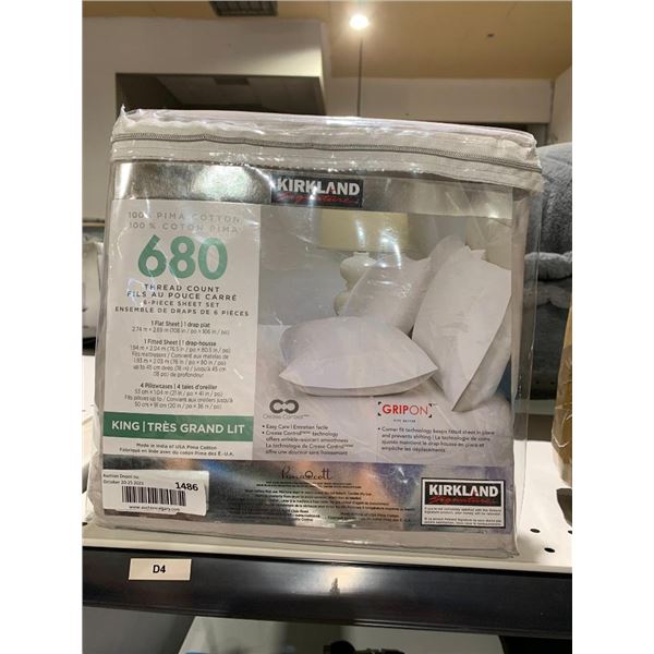Kirkland Signature 100% Pima Cotton King Size Sheet Set